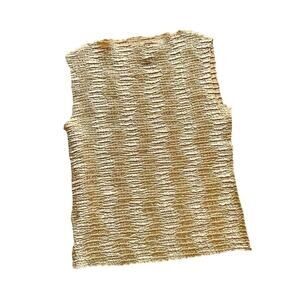 y2k vintage 00s gold plisse textured tank top size m medium